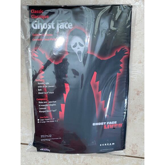 CHILD SCREAM GHOST FACE HALLOWEEN COSTUME SIZE 4-6 NEW - Picture 1 of 3